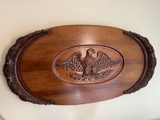 CARVED WOOD WALL DÉCOR - ORNATE MILITARIA EAGLE
