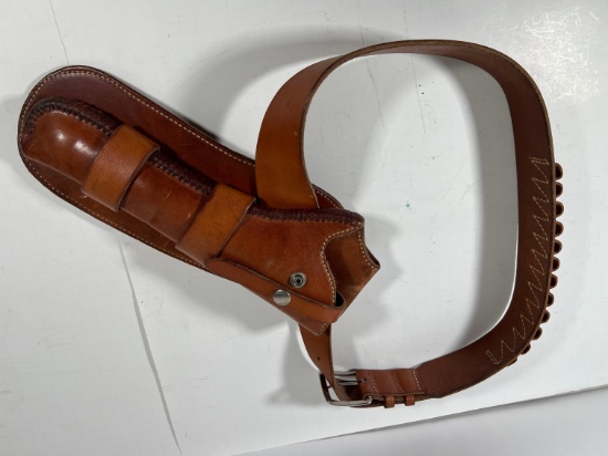 LEATHER GEO. LAWRENCE CO #140L HOLSTER BELT - SA 7 1/2 (16, 38, 45)