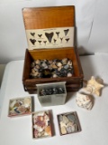 LOT ASSORTED SHARK TEETH & SEASHELLS & STONES