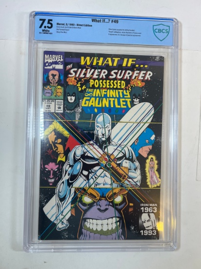 WHAT IF…? #49 - CBCS GRADE 7.5 - SURFER AQUIRED INFINITY GUANTLET. DEATH OF