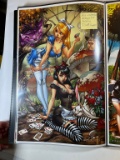 SIGNED J. SCOTT CAMPBELL ALICE IN WOLDERMAN ZENESCOPE ART PRINT (11x17)