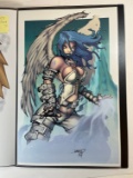 SIGNED RANIZ ART PRINT - (BLUE HAIR ANGEL) - (11x17)