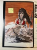 SIGNED ERIC BASALDUA WONDER WOMAN ART PRINT (11x17)