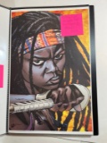 SIGNED MICHAEL GOLDEN WALKING DEAD MICHONNE ART PRINT (11x17)