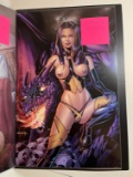 SIGNED JOSE VARESE NUDE WITH DRAGON ART PRINT (11x17)