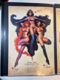 SIGNED NATHAN SZERDY ART PRINT - WONDERGIRL, STARFIRE, RAVEN (13x19)