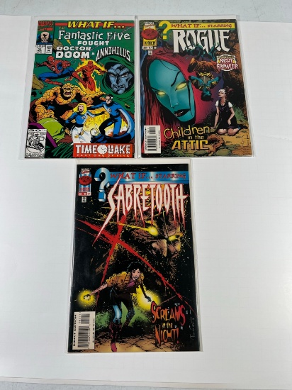 WHAT IF?? ASSORTED - (#35, 97, 98) - FAN 4, SABRETOOTH, ROGUE