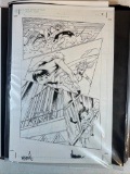 COMIC ART BOARD - SPYBOY: MANGA ISSUE #3 PAGE 18 - DOUBLE SIGNED - (14x17)