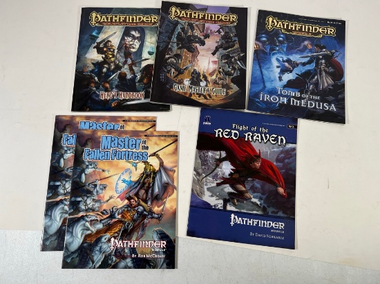 PATHFINDER GAME BOOKS ASSORTED - MATERS OF THE FALLEN FORTRESS, TOMB OF THE