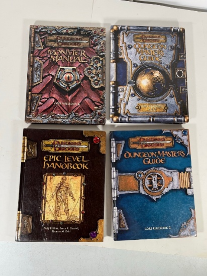 DUNGEONS & DRAGONS GUIDE BOOKS - MONSTER MANUAL, EPIC LEVEL HANDBOOK, DUNGE