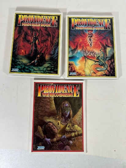 PROVIDENCE "XID CREATIVE" GAME BOOKS - MAIN RULE BOOK, MAIN WORLD BOOK, THE