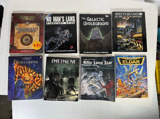 GAME BOOKS ASSORTED - NO MANS LAND, THE GALACTIC UNDERGROUND, CODEX ELDAR,