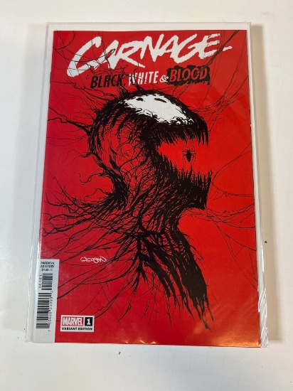 CARNAGE BLACK WHITE & BLOOD #1 VARIANT (RED)