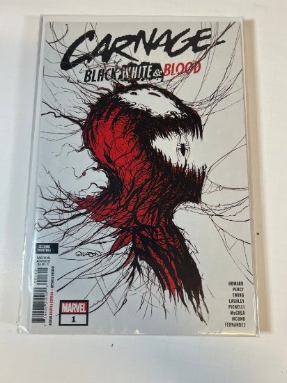 CARNAGE BLACK WHITE & BLOOD #1 VARIANT (WHITE) - SECOND PRINTING