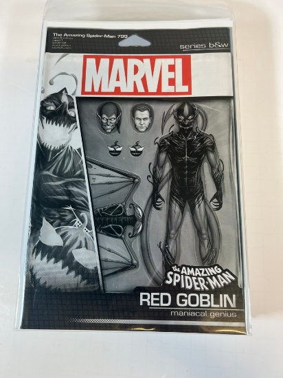 THE AMAZING SPIDER-MAN #799 - RED GOBILIN B&W FIGURE HOMAGE