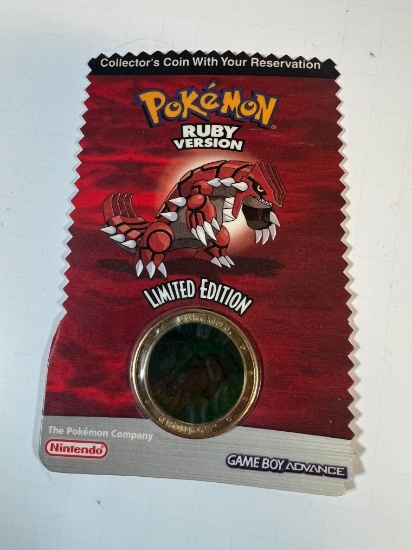POKEMON RUBY VERSION LIMITED EDITION GAMEBOY ADVANCE COLLECTORS COIN (SEALE