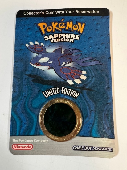 POKEMON SAPPHIRE VERSION LIMITED EDITION GAMEBOY ADVANCE COLLECTORS COIN (S