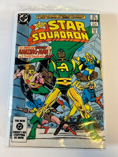 ALL STAR SQUADRON #23 - 1ST APP + ORIGIN OF AMAZING MAN WILL EVERETT