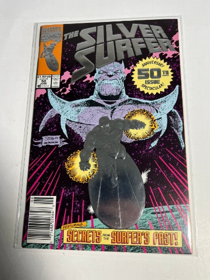 THE SILVER SUFER #50 - NEWSTAND - 1ST FOIL EMBOSSED COVER