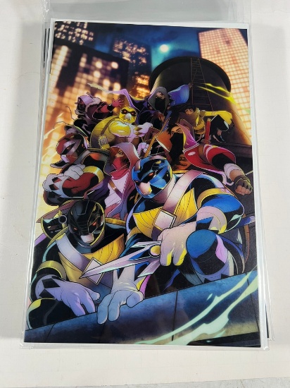 MIGHTY MORPHIN POWER RANGERS/ TMNT #1 - BLACK & WHITE VARIANT