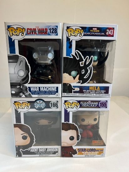 FUNKO POPS MARVEL ASSORTED - WAR MACHINE, HELA, STAR LORD, AGENT DAISY JOHN
