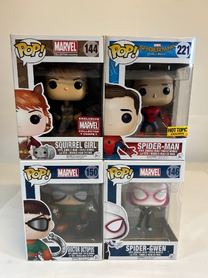 FUNKO POPS ASSORTED - SQUIRREL GIRL, SPIDER-MAN, DR. OCT, SPIDER-GWEN