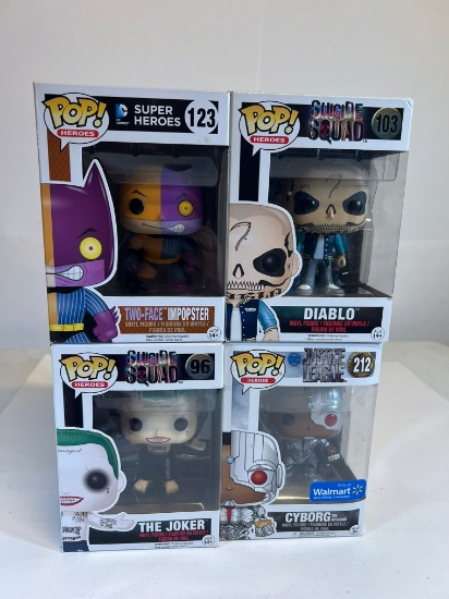 FUNKO POP DC ASSORTED - JOKER, CYBORG, DIABLO, 2 FACE