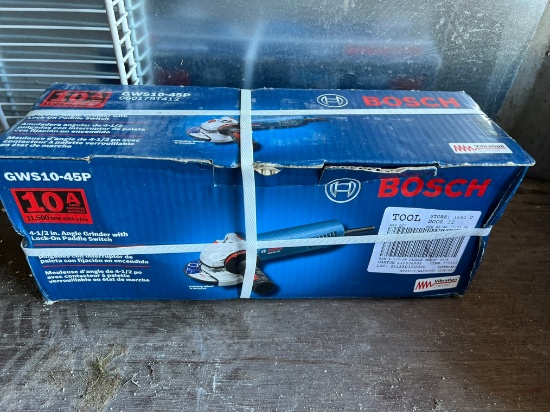 BOSCH 4.5" ANGLE GRINDER (WITH LOCK ON PADDLE SWITCH) - NEW IN BOX - GWS10-