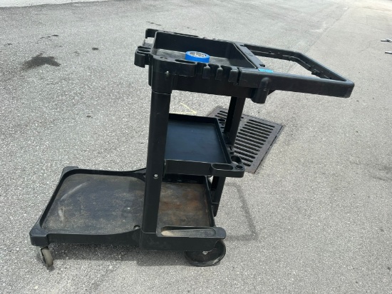 JANITORIAL / UTILITY CART - BLACK (POMPANO, FL - S37)