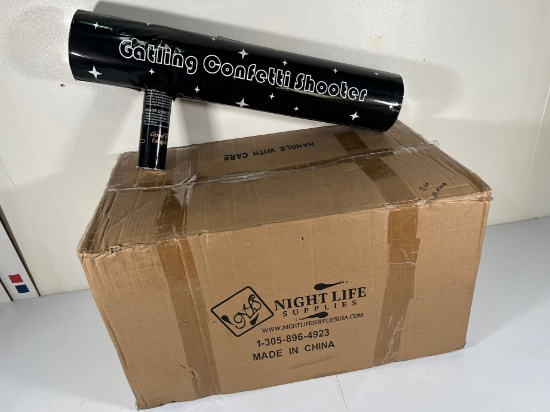 GATLING CONFETTI SHOOTERS - 60cm WHITE(CONFETTI) PARTY TUBE