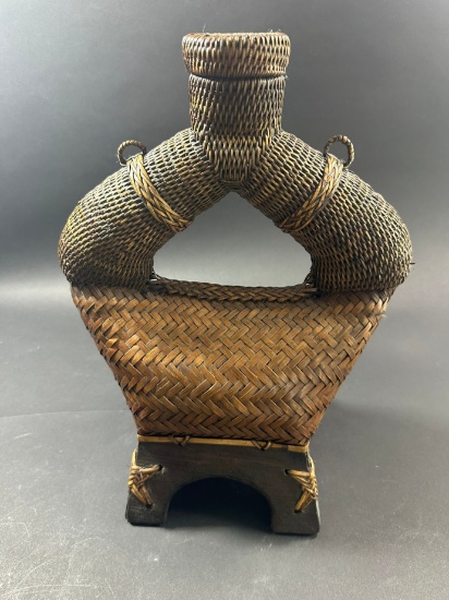 EAST ASIAN WICKER VASE