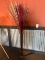 BRASS DÉCOR / VASE - LARGE 6' OVERALL WITH ARTIFICIAL PLANTS