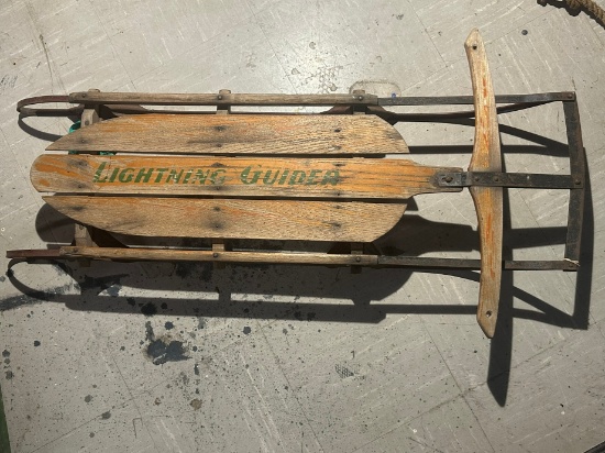 LIGHTNING GUIDER SNOW SLED - ANTIQUE