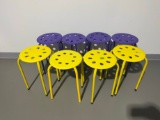 METAL STOOLS - PURPLE / YELLOW