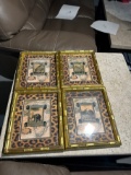 WALL DÉCOR - SAFARI ANIMALS - MATCHING GOLD TONE FRAMES