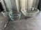 (2) SMALL PYREX GLASS BOWLS (1) LARGE BOWL