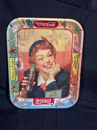 VINTAGE COCA-COLA TRAY - "THIRST KNOWS NO SEASON"