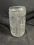 VINTAGE CUT CRYSTAL VASE - ETCHED SEXUAL POSES