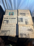 NEWSPAPERS ASSORTED - MOON LANDING, PRESIDENTIAL EVENTS, SNOW IN FLORIA!
