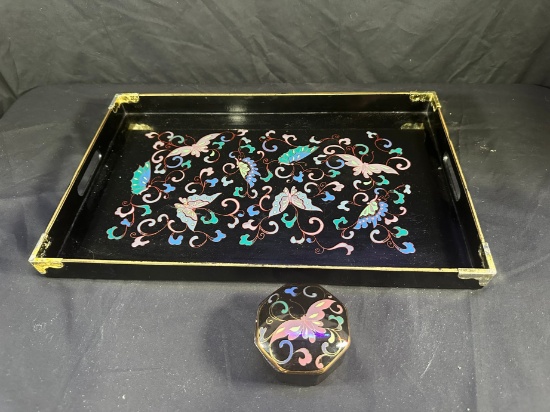HAND PAINTED FIBER OPTIC LOG CABIN - IN BOX