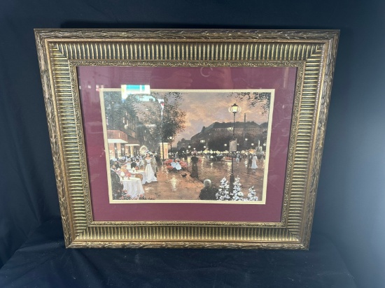 EVENING STREET SCENE - FINE ART PRINT (BY CHRISTA KIEFFER) - FRAMED