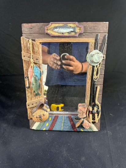 FRAMED MIRROR - NAUTICAL / FISHING