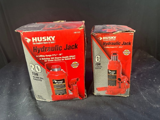HUSKY HYDRAULIC JACK (1) 20 TON (1) 6 TON