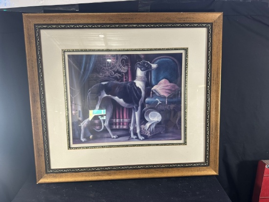 ROYAL GREYHOUND BY ELAINE VOLHERBST - FRAMED PRINT