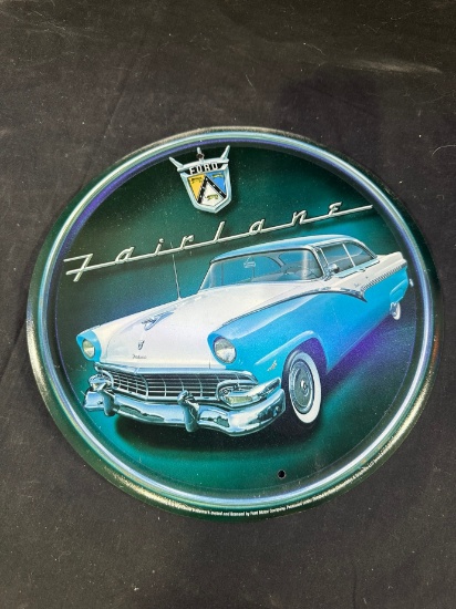 VINTAGE METAL FORD FAIRLANE SIGN