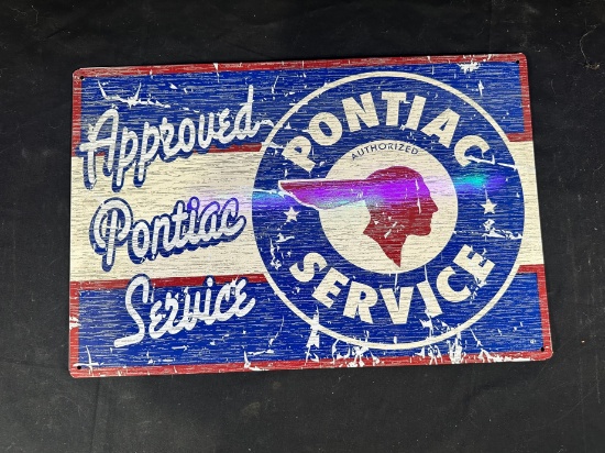 APPROVED PONTIAC SERVICE METAL SIGN