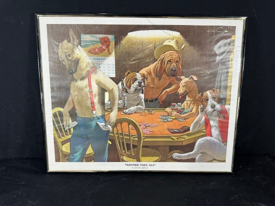 "WINNER TAKE ALL" BY ARTHUR SARNOFF - DOGS PLAYING POKER