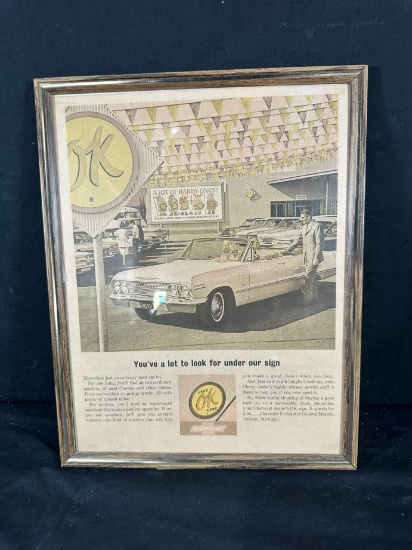 CHEVROLET OK CARS ADVERTISMENT - FRAMED