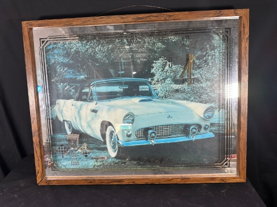 1955 THUNDERBIRD WALL CLOCK - FRAMED