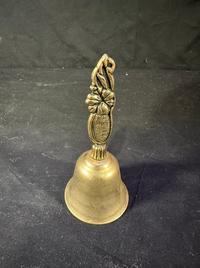 "BE HAPPY, YOU ARE LOVED" BRASS BELL